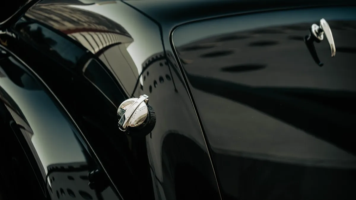 Before and after comparison of faded exterior trim restored with ceramic coating