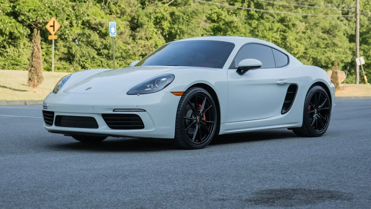 Full-size truck with paint protection film installed on front end