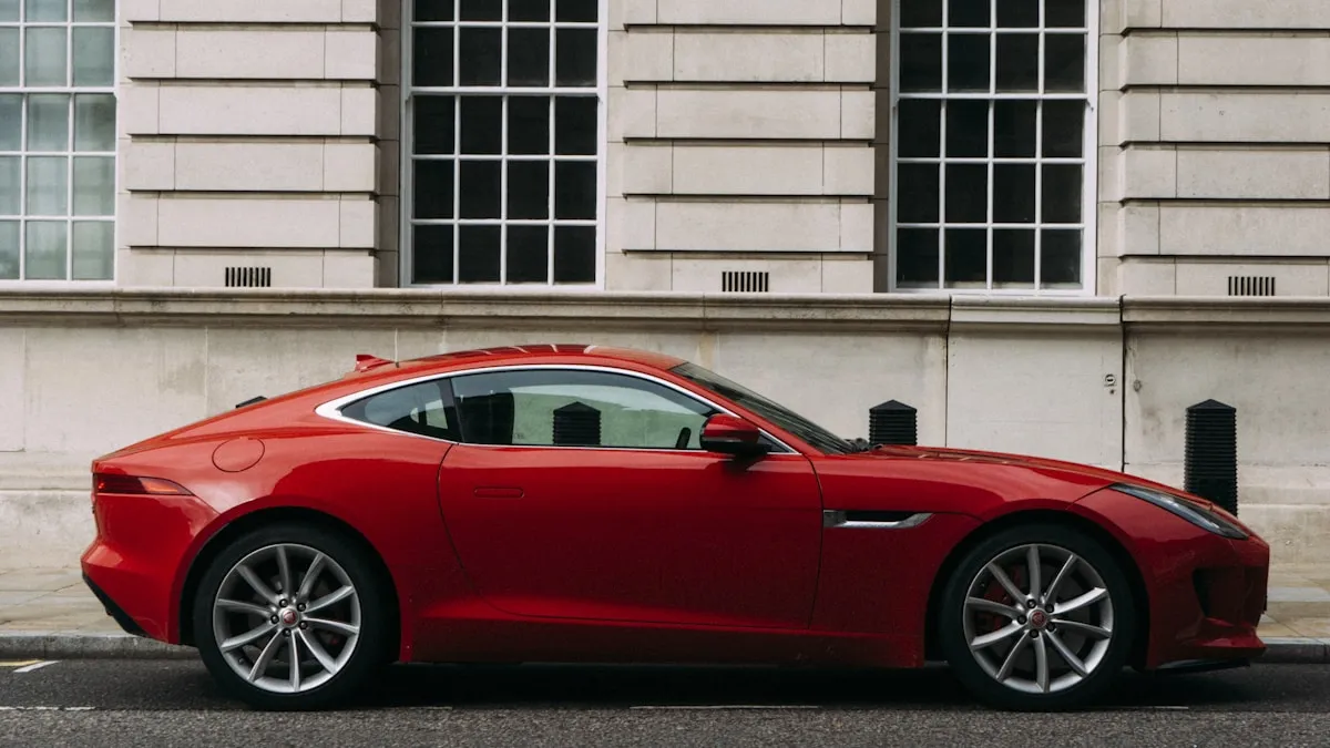 Close up of paint correction removing swirl marks from a dark colored vehicle at EuroLuxe Detailing in Tomball Texas