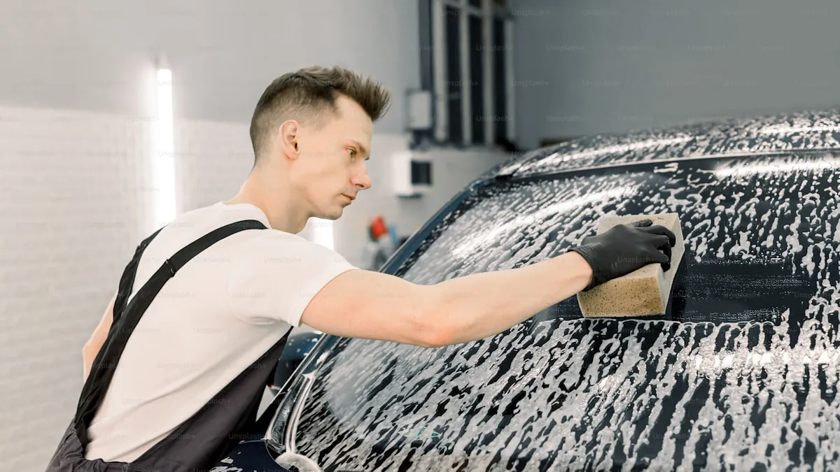 Vehicle paint inspection using LED lighting and paint depth gauge at EuroLuxe Detailing