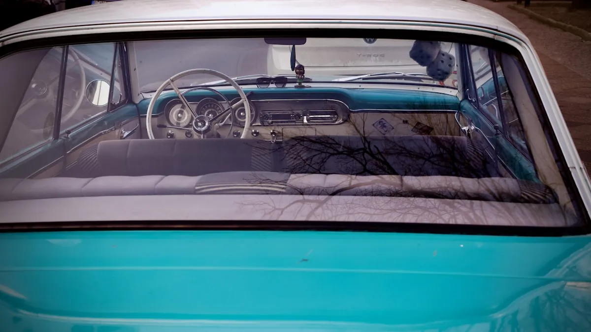 Window tint blocking UV rays to protect driver from sun exposure